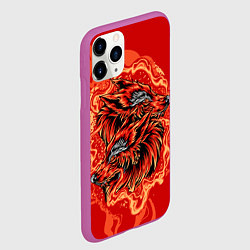 Чехол iPhone 11 Pro матовый Огненные лисы, цвет: 3D-фиолетовый — фото 2