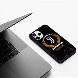 Чехол iPhone 11 Pro матовый Лого Juventus и надпись Legendary Football Club на, цвет: 3D-черный — фото 2