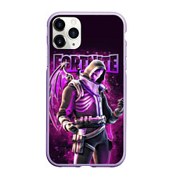 Чехол iPhone 11 Pro матовый Fortnite Blacklight Крылатый персонаж видеоигры, цвет: 3D-светло-сиреневый