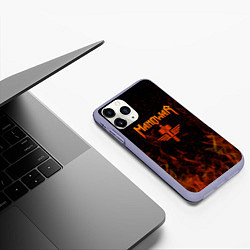 Чехол iPhone 11 Pro матовый Manowar ПЛАМЯ, цвет: 3D-светло-сиреневый — фото 2