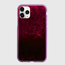 Чехол iPhone 11 Pro матовый Темно-красный абстрактный узор текстура камня, цвет: 3D-фиолетовый