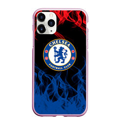 Чехол iPhone 11 Pro матовый Челси chelsea пламя