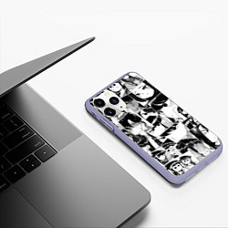 Чехол iPhone 11 Pro матовый Komi san pattern, цвет: 3D-светло-сиреневый — фото 2