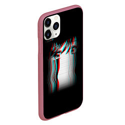 Чехол iPhone 11 Pro матовый Sad Neon Girl, цвет: 3D-малиновый — фото 2