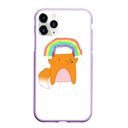 Чехол iPhone 11 Pro матовый Rainbow Fox