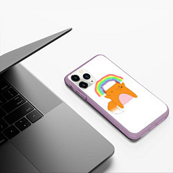 Чехол iPhone 11 Pro матовый Rainbow Fox, цвет: 3D-сиреневый — фото 2