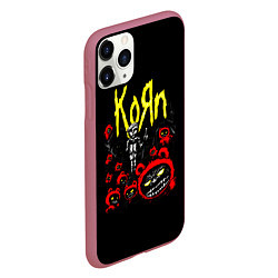 Чехол iPhone 11 Pro матовый KoЯn - Korn, цвет: 3D-малиновый — фото 2