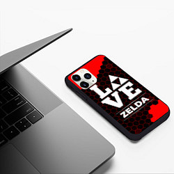 Чехол iPhone 11 Pro матовый Zelda Love Классика, цвет: 3D-черный — фото 2