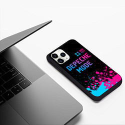 Чехол iPhone 11 Pro матовый Depeche Mode Neon Gradient, цвет: 3D-черный — фото 2