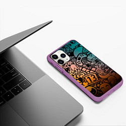 Чехол iPhone 11 Pro матовый Life is gaming, цвет: 3D-фиолетовый — фото 2