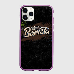 Чехол iPhone 11 Pro матовый Best barista graffiti, цвет: 3D-фиолетовый