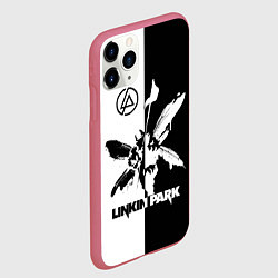 Чехол iPhone 11 Pro матовый Linkin Park логотип черно-белый, цвет: 3D-малиновый — фото 2