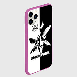 Чехол iPhone 11 Pro матовый Linkin Park логотип черно-белый, цвет: 3D-фиолетовый — фото 2