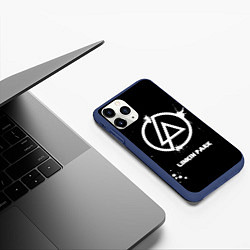 Чехол iPhone 11 Pro матовый Linkin Park логотип краской, цвет: 3D-тёмно-синий — фото 2
