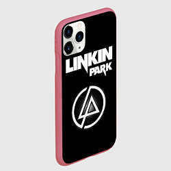 Чехол iPhone 11 Pro матовый Linkin Park логотип и надпись, цвет: 3D-малиновый — фото 2