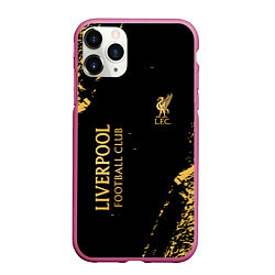 Чехол iPhone 11 Pro матовый Liverpool гранж, цвет: 3D-малиновый