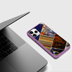 Чехол iPhone 11 Pro матовый Нарезка Из Постеров, цвет: 3D-фиолетовый — фото 2