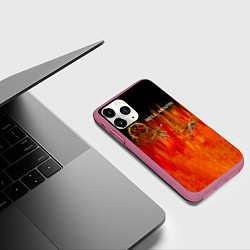 Чехол iPhone 11 Pro матовый Hell Awaits - Slayer, цвет: 3D-малиновый — фото 2