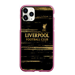 Чехол iPhone 11 Pro матовый Liverpool в золотом цвете, цвет: 3D-малиновый