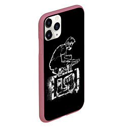 Чехол iPhone 11 Pro матовый Linkin Park граффити, цвет: 3D-малиновый — фото 2