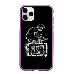 Чехол iPhone 11 Pro матовый Linkin Park граффити, цвет: 3D-фиолетовый