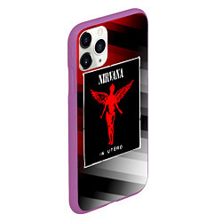 Чехол iPhone 11 Pro матовый NIRVANA in utero - НИРВАНА, цвет: 3D-фиолетовый — фото 2