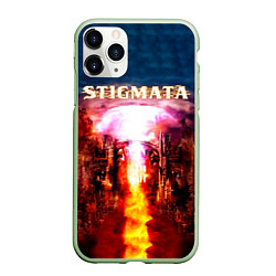 Чехол iPhone 11 Pro матовый Stigmata альбом, цвет: 3D-салатовый