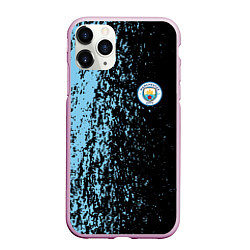 Чехол iPhone 11 Pro матовый Manchester city манчестер сити голубые брызги