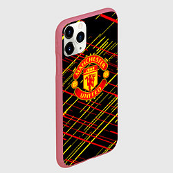 Чехол iPhone 11 Pro матовый Манчестер юнайтед manchester united, цвет: 3D-малиновый — фото 2
