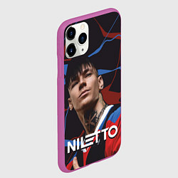 Чехол iPhone 11 Pro матовый Нилетто и красно-синие разводы, цвет: 3D-фиолетовый — фото 2