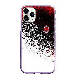 Чехол iPhone 11 Pro матовый Ac milan краска, цвет: 3D-светло-сиреневый