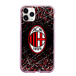 Чехол iPhone 11 Pro матовый Ac milan фк милан, цвет: 3D-розовый