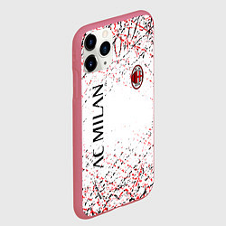 Чехол iPhone 11 Pro матовый Ac milan logo, цвет: 3D-малиновый — фото 2