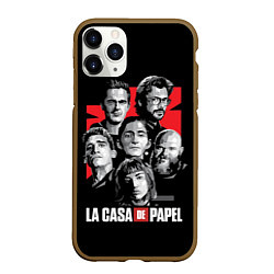 Чехол iPhone 11 Pro матовый Бумажный дом La Casa De Papel, цвет: 3D-коричневый