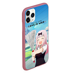 Чехол iPhone 11 Pro матовый Love is war, цвет: 3D-малиновый — фото 2