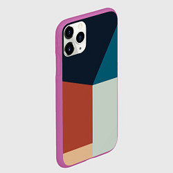 Чехол iPhone 11 Pro матовый Абстракция из фигур, цвет: 3D-фиолетовый — фото 2