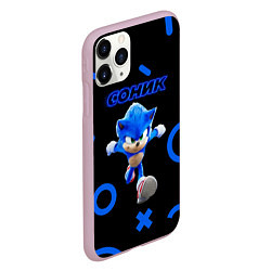 Чехол iPhone 11 Pro матовый Sonic фигуры, цвет: 3D-розовый — фото 2