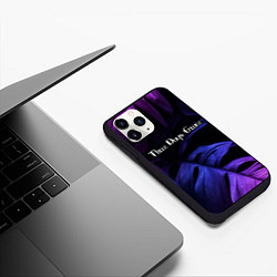 Чехол iPhone 11 Pro матовый Three Days Grace Neon Monstera, цвет: 3D-черный — фото 2