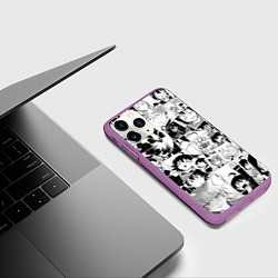 Чехол iPhone 11 Pro матовый Добро пожаловать в ад? Ирума! pattern, цвет: 3D-фиолетовый — фото 2