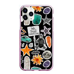 Чехол iPhone 11 Pro матовый Underground pattern We shall overcome, цвет: 3D-розовый