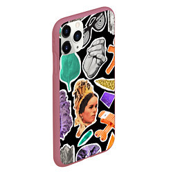 Чехол iPhone 11 Pro матовый Underground pattern Fashion trend, цвет: 3D-малиновый — фото 2