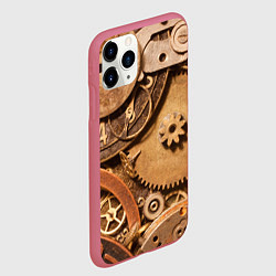 Чехол iPhone 11 Pro матовый Механистическая композиция из металлических детале, цвет: 3D-малиновый — фото 2