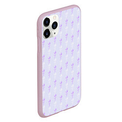 Чехол iPhone 11 Pro матовый Нежная лаванда паттерн, цвет: 3D-розовый — фото 2