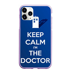 Чехол iPhone 11 Pro матовый Keep calm Im the Doctor, цвет: 3D-сиреневый