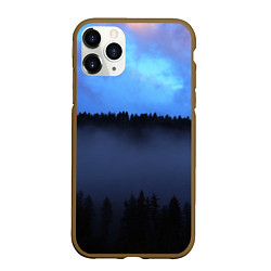 Чехол iPhone 11 Pro матовый Неоновое небо над лесом