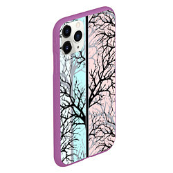 Чехол iPhone 11 Pro матовый Абстрактный узор tree branches, цвет: 3D-фиолетовый — фото 2