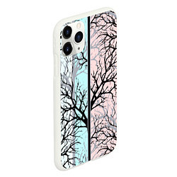 Чехол iPhone 11 Pro матовый Абстрактный узор tree branches, цвет: 3D-белый — фото 2