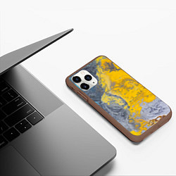 Чехол iPhone 11 Pro матовый Извержение Красок, цвет: 3D-коричневый — фото 2