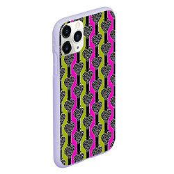 Чехол iPhone 11 Pro матовый Striped multicolored pattern Сердце, цвет: 3D-светло-сиреневый — фото 2