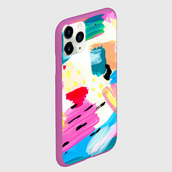 Чехол iPhone 11 Pro матовый Всплески красок Лето, цвет: 3D-фиолетовый — фото 2